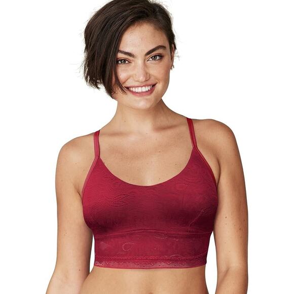 Maidenform‎ Women's XL All-Over Lace Longline Bralette Spice Market Red - Picture 1 of 6